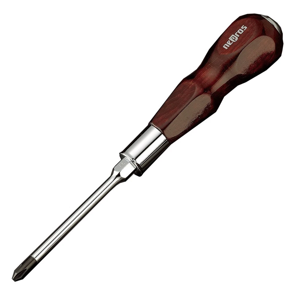 KTC Nepros Wooden Handle Driver ND3P-2 With magnet at the tip Brown Phillips NEW - Image 1 of 1