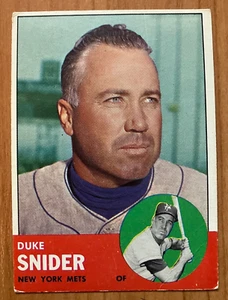 NUEVA YORK METS: 1963 Topps #550 Duke Snider (HOF) - *Arrugado* - Imagen 1 de 1