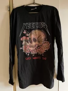 Kanye West Yeezus Tour 2013 ""God Wants you"" Rap maniche lunghe hip hop taglia M Asos - Foto 1 di 6