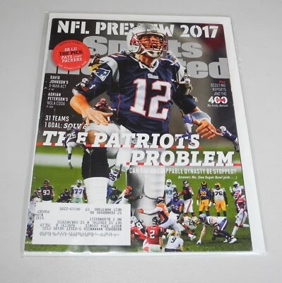 Programa de fútbol americano 2017 New England Patriots Tom Brady revista Sports Illustrated Foto 1 de 2