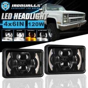 Par de faros LED 4x6" pulgadas haz alto/bajo DRL para Chevrolet K10 K20 K30 1981-1986 - Imagen 1 de 12
