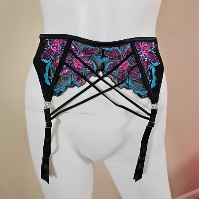 NWT Ann Summers 'Flourishing' Multicolor Floral Waspie Garter Belt - Image 1 of 4