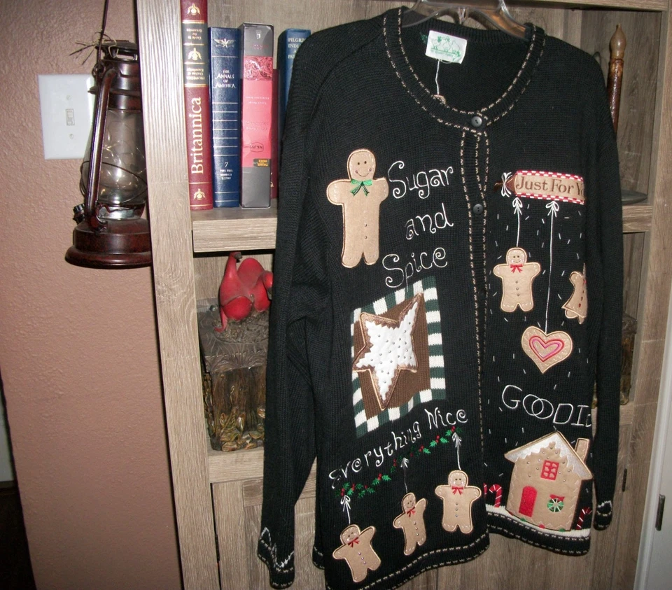 Quacker Factory Gingerbread Cardigan Christmas Sweater...New..2X - Image 1 of 1