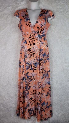 Maxi Vestido Floral Bebe Coral Hermoso Flor Talla 6 Foto 1 de 4