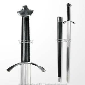Medieval Style Warriors Viking Battle LongSword with Scabbard Spring Steel Blade - Picture 1 of 6
