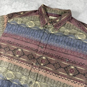 Cabelas Flannel Shirt Mens XL Tall Geometric Aztec Southwestern Western Outdoors - Picture 1 of 14