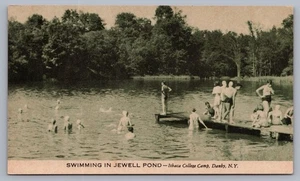 Schwimmen im Jewell Pond Ithaca College Camp Danby NY Tompkins County Postkarte N2 - Bild 1 von 3