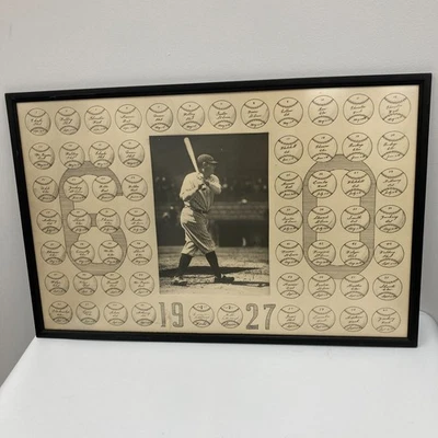 Exhibición de fotos de 60 jonrones firmadas por Babe Ruth dada a su compañero de equipo PSA ADN histórico Foto 1 de 4