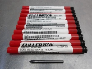 10 NEW! Fullerton .040" Carbide Countersink 30° 5FL 1.5"OAL - Foto 1 di 3