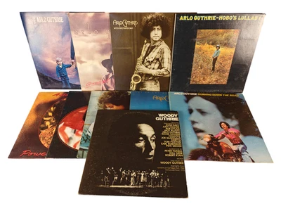 Arlo Guthrie 9 LP Vinyl Record Lot + 1 Woody Guthrie Tribute LP Folk Rock - Image 1 of 4