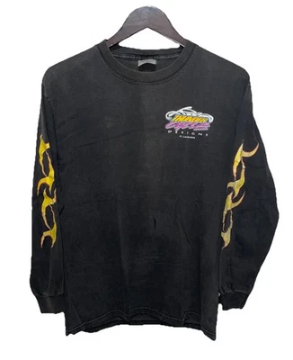 Vintage 90s Thunder Cycle Designs Lauderdale FL Faded Long Sleeve Medium T-shirt - Image 1 of 4