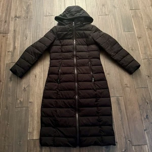 Nautica schwarze gefütterte Maxi-Jacke mit Kapuze Wintermantel volle Länge M - Bild 1 von 9