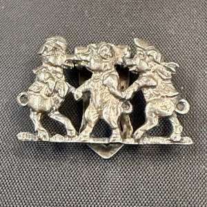 Prendedor o broche de piel vintage de tres cerditos Walter Lampl de plata de ley - Imagen 1 de 5