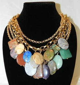 Collar Piedra Solar STEPHEN DWECK Lapiz Jaspe Turquesa Africana Ágata NUEVO N52 - Imagen 1 de 5