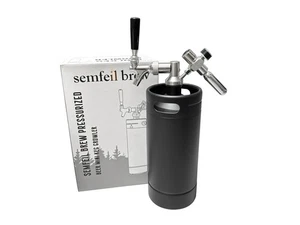 128oz Mini Keg Growler Carbonated Beer Growler Tap System 304 Stainless Steel... - Picture 1 of 7