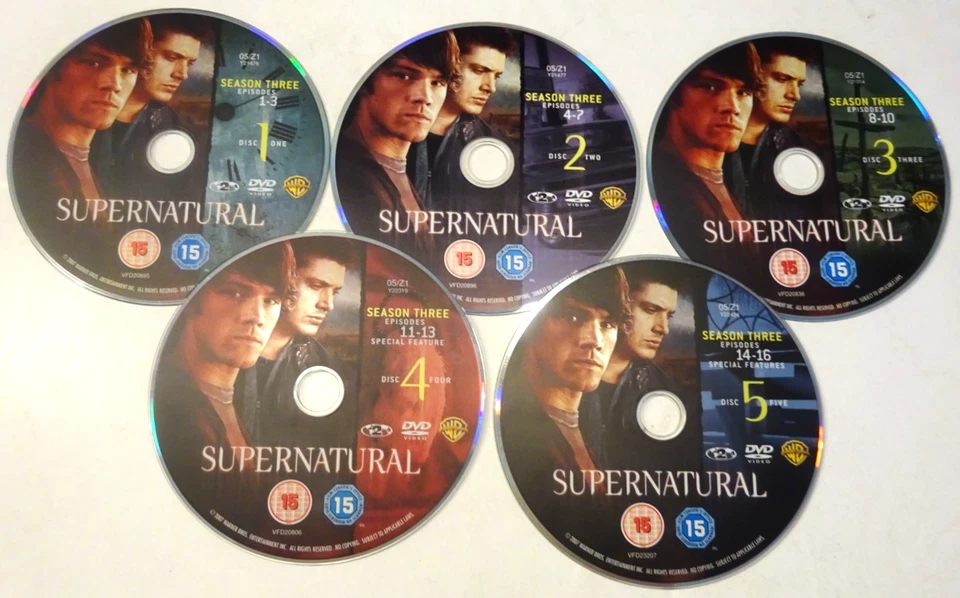 Supernatural - Series 3 - Complete (Box Set) (DVD, 2008) DISCS ONLY - Image 1 of 1