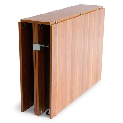 Table Console Extensible Effet Bois "Troy" 100-300cm Bois Noisette - Photo 1/4