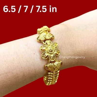 Pulseira feminina de ouro amarelo 18k22K 24K tailandês BAHT 6,7,7,5 pol - Imagem 1 de 4
