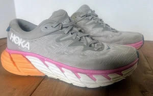 Hoka One One Gaviota 4 Shoes Womens Size 11B Gray Orange Pink Stability Running - Picture 1 of 5