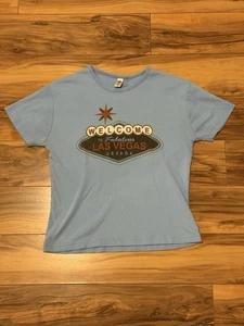 Vintage 90s Y2K Las Vegas Souvenir Baby T-Shirt Blue  - Bild 1 von 10