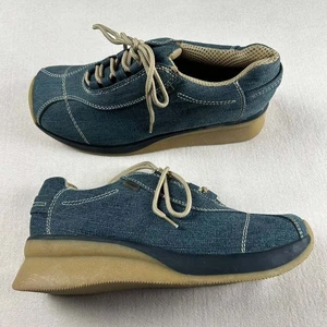 Grobe Plateau Denim Sneakers Damengröße 10 blau Schnürschuhe bequeme Schuhe - Bild 1 von 5
