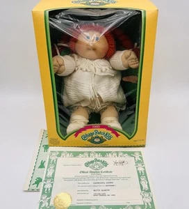 Vintage Cabbage Patch Kid Doll 1985 Red Hair Blue Eyes In Box Coleco - Picture 1 of 23