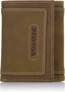 Cartera hombre bifold cuero lona ranuras tarjetas ventana id proteccion rfid - Foto 1 di 12