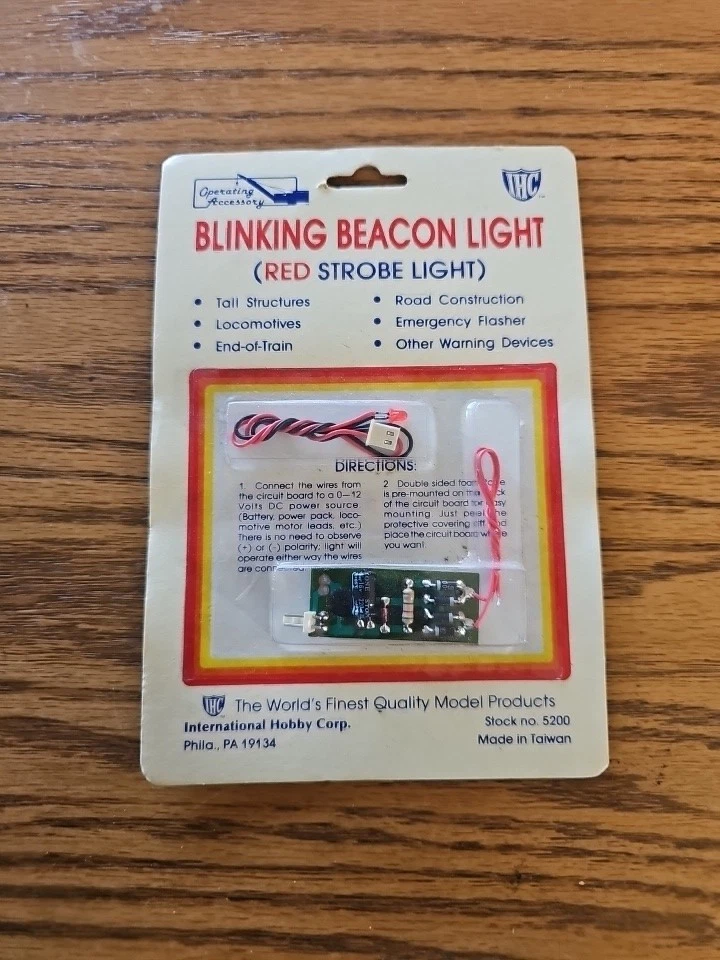 IHC Model Railroad #5200 Blinking Beacon Light - Red Strobe NOS  - Image 1 of 1