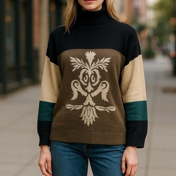 HOSS INTROPIA Turtleneck Sweater Wool Blend Small Pullover - Image 1 of 4