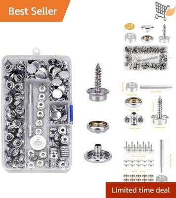 Kit de herramientas de sujetadores a presión de lona de acero inoxidable 150 piezas de grado marino Foto 1 de 4