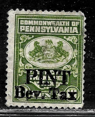 HICK GIRL-USED STATE OF PENNSYLVANIA ONE PINT LIQUOR  TAX STAMPS        X5970 - Image 1 of 2