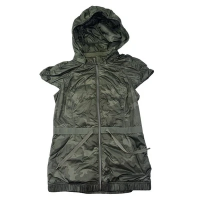 Chaleco Lululemon Puffer Plumón de Ganso Camuflaje Verde Talla 4 Chaqueta con Capucha Extraíble Foto 1 de 4