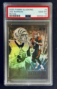 2020 JOE BURROW ROOKIE CARD PANINI ILLUSIONS #5 PSA 10 GEM MINT 💎 INSERT NFL QB - Picture 1 of 2