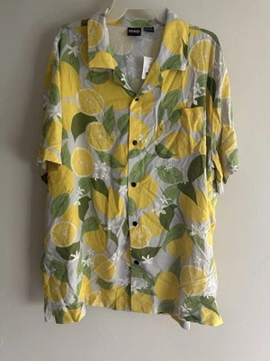 Camisa de manga corta con botones Mad Engine para hombre talla XXL estampado limón nueva con etiquetas Foto 1 de 4