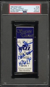 1992 LATRELL SPREWELL SIGNED NBA DEBUT TICKET STUB 11/6/92 POP 1 PSA 6💎AUTO 10 - Picture 1 of 9