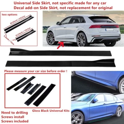 86/54.5" For 2019-2024 AUDI Q8 SQ8 Universal Gloss Side Skirt Extension Lip Trim - Image 1 of 4