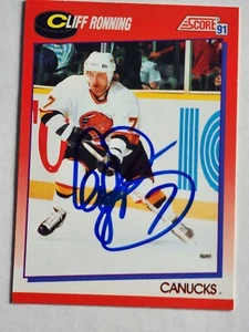 1991-92 Score CLIFF RONNING Signed Card #212 - Picture 1 of 2