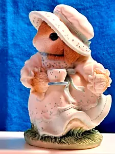 My Blushing Bunnies Daisy Hare "Tea & Friendship Hit the Spot" Ceramic Figurine - Picture 1 of 12