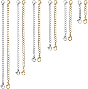 12 PCS Necklace Extenders - Stainless Steel Necklace Extension Chain for Jewelry - Picture 1 of 12