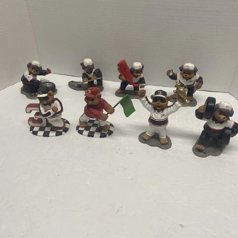 Lot Of 8 Dale Earnhardt Good Ole Bears Resin Figurine 1999 NASCAR Cover