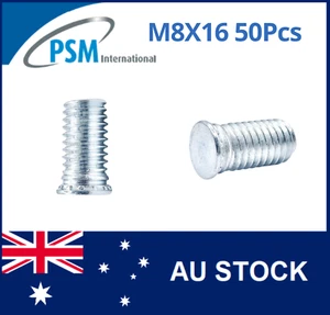SELF CLINCHING STUD M8 X 16 STEEL ZINC PLATED PSM09185 PSM PFHM816Z X50 - Bild 1 von 4