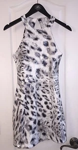 Nwt Parker Schneeleopard Pailletten Shift Sexy Schnitt Out Cocktailkleid Damen S - Picture 1 of 7