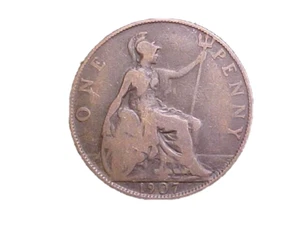 1907 Great Britain 1 Penny KM# 794.2 - Nice Circ Collector Coin! -c3750xqn - Picture 1 of 2