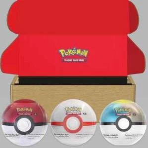 Pokémon TCG 2024 Poké Ball Tin Paquete de 3 + 9 paquetes de refuerzo escarlata y violeta - Imagen 1 de 9
