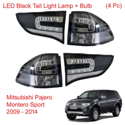LED Black Tail Light Lamp + Bulb For Mitsubishi Pajero Montero Sport 2009 - 2014 - Imagem 1 de 4