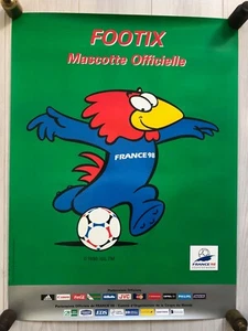 Poster Affiche ORIGINALE FOOTBALL FRANCE 98 (1998) 85x60 cms MASCOTTE FOOTIX - Picture 1 of 4