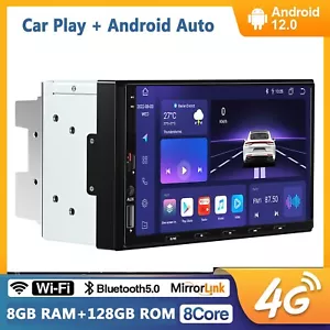 7" Android 12 Double 2 DIN Car Radio Stereo GPS Head Unit NAVI Carplay 128GB BT5 - Picture 1 of 16