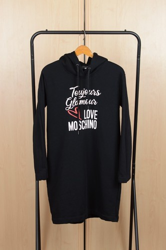 Felpa con cappuccio lunga tunica Love Moschino taglia 8 US