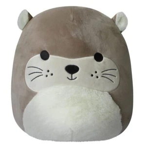 Peluche lontra marrone chiaro 14 pollici Squishmallows con orecchie sfocate - Foto 1 di 10