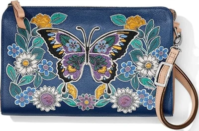 BOLSA BORDADA BOTÁNICA NUEVA CON ETIQUETAS Brighton THE BOTANICAL Cuero Mariposa Precio de venta sugerido por el fabricante $250 Foto 1 de 4